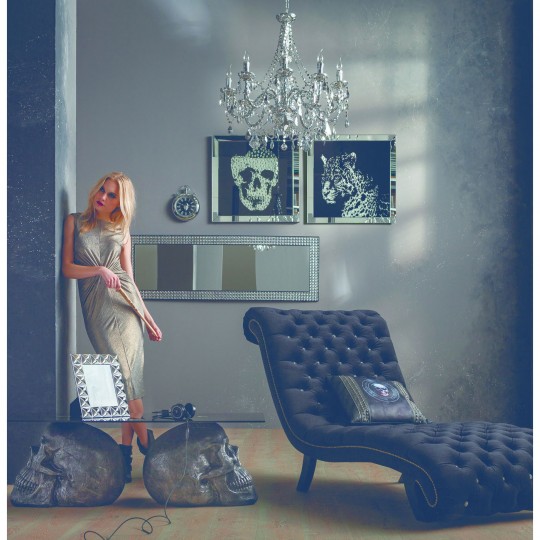 Quadro c/ moldura Espelho Skull 100x100cm Quadro c/ moldura Espelho Skull 100x100cm