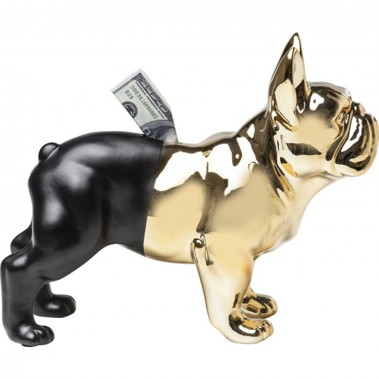 Money Box Bulldog Gold-Black Kare Design