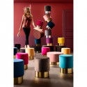 Stool Cherry Light Grey Silver Ø35cm Kare Design