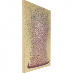 Picture Touched Flower Boat Gold Pink 160x120cm Kare Design