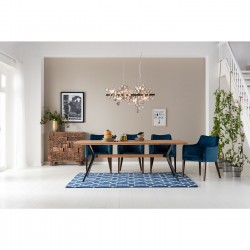 Chair with Armrest Mode Velvet Bluegreen Kare Design