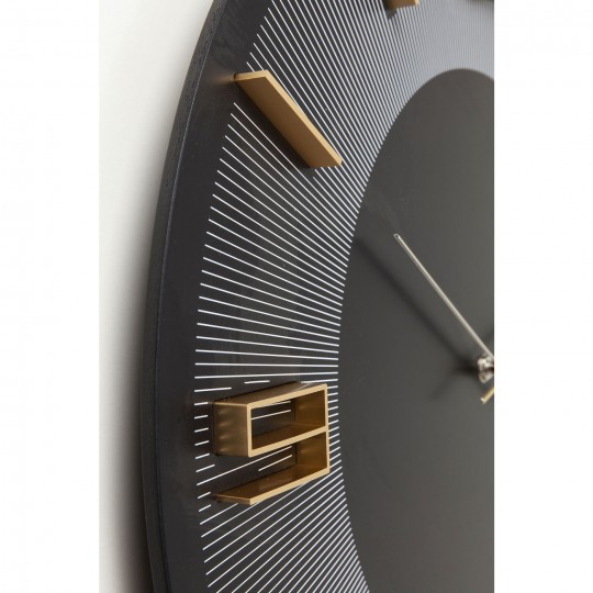 Wall Clock Leonardo Black/Gold Kare Design
