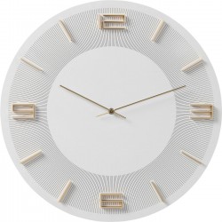 Wall Clock Leonardo White/Gold Kare Design