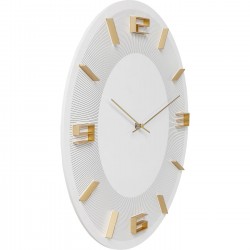 Wall Clock Leonardo White/Gold Kare Design