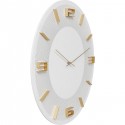 Wall Clock Leonardo White/Gold Kare Design