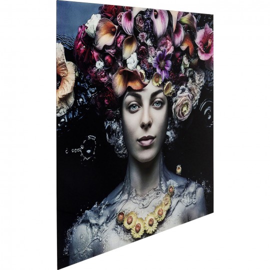 Quadro de Vidro Flower Art Lady 120x120cm