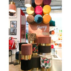 Stool Cherry Black Brass  Ø35cm Kare Design