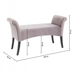 Bench Motley Velvet Silvergrey Kare Design