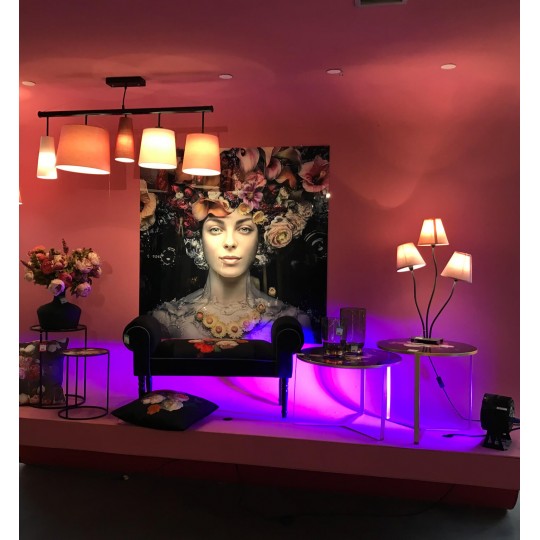 Picture Glass Flower Art Lady 120x120cm Kare Design