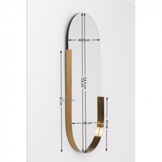 Espelho Hipster Oval 114x50cm Espelho Hipster Oval 114x50cm