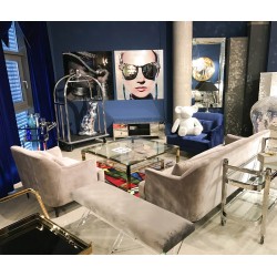 Peça Decorativa Sitting Cat Rivet Cromada