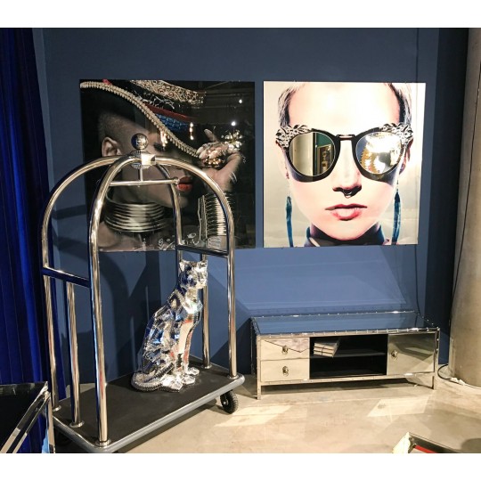 Peça Decorativa Sitting Cat Rivet Cromada