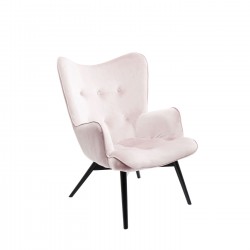 Armchair Black Vicky Velvet Mauve Kare Design