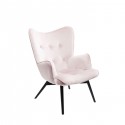 Armchair Black Vicky Velvet Mauve Kare Design