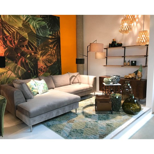 Sofa de Canto à Esq. Gianni em Veludo cinza