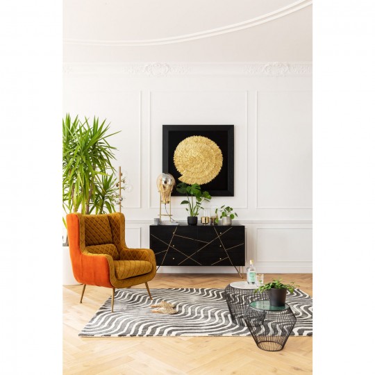 Quadro c/ moldura Dourado Snail 120x120cm Quadro c/ moldura Dourado Snail 120x120cm