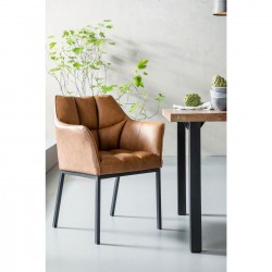 Chair with Armrest Thinktank Brown Kare Design