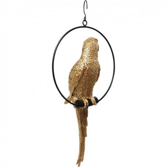 Peça Decorativa Swinging Parrot dourada Peça Decorativa Swinging Parrot dourada