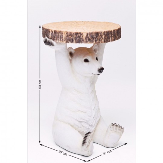 Mesa de Apoio Animal Polar Bear Ø37cm Mesa de Apoio Animal Polar Bear Ø37cm