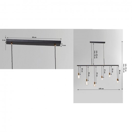 Pendant Lamp Pole Black Six Kare Design