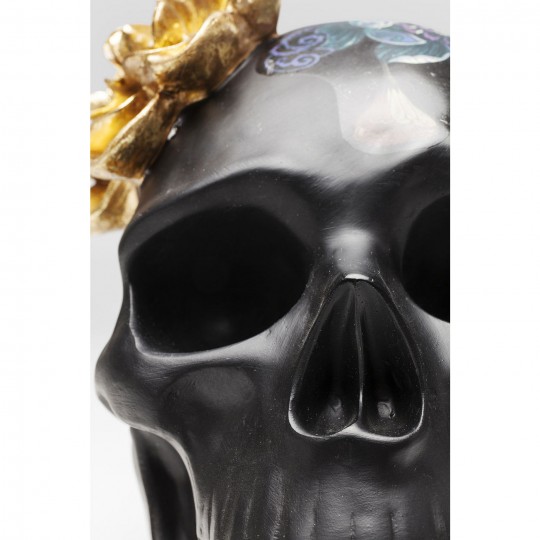 Peça Decorativa Flower Skull 22cm