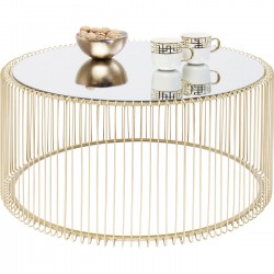 Mesa de Centro Wire Uno Dourada Ø80cm