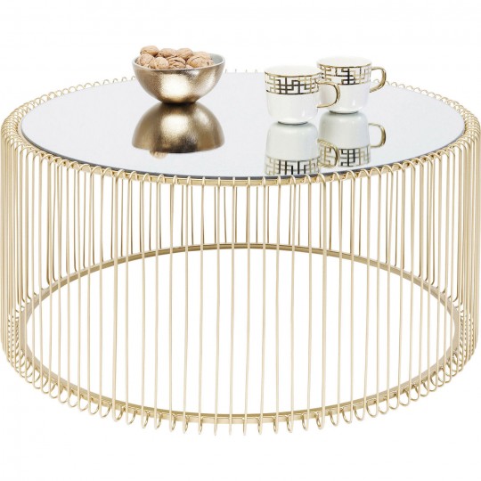 Coffee Table Wire Uno Brass Ø80cm Kare Design Coffee Table Wire Uno Brass Ø80cm Kare Design