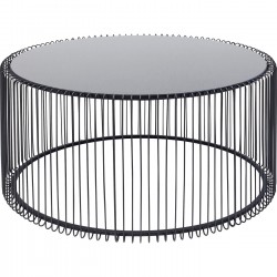 Coffee Table Wire Uno Black Ø80cm Kare Design