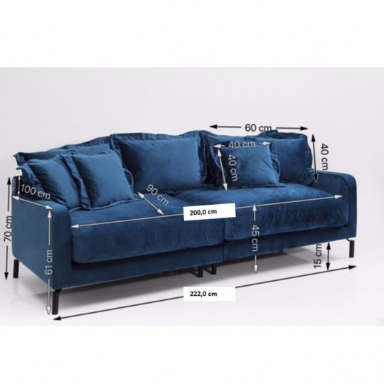 Sofá Lullaby 2 lug. Azul