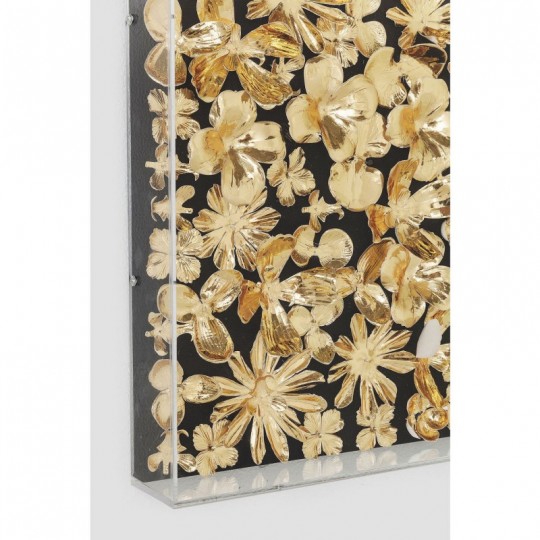 Quadro c/ moldura Gold Flower 80x80cm