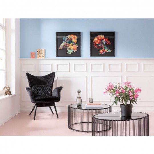 Cadeirão Tudor em Veludo Preto Cadeirão Tudor em Veludo Preto