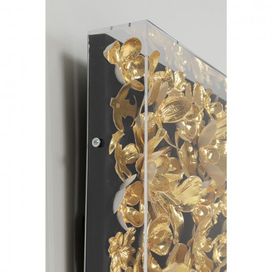 Quadro c/ moldura Gold Flower 60x60cm