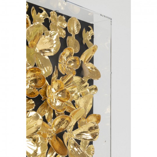 Quadro c/ moldura Gold Flower 60x60cm