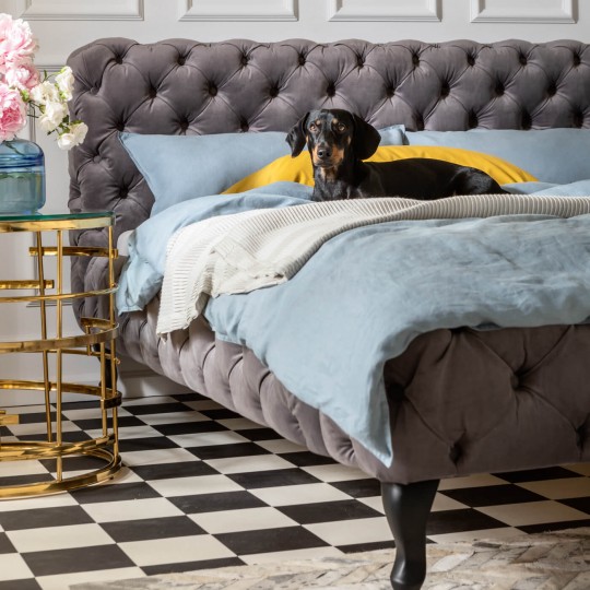 Bed Desire Velvet Silver Grey 200x200cm Kare Design Bed Desire Velvet Silver Grey 200x200cm Kare Design