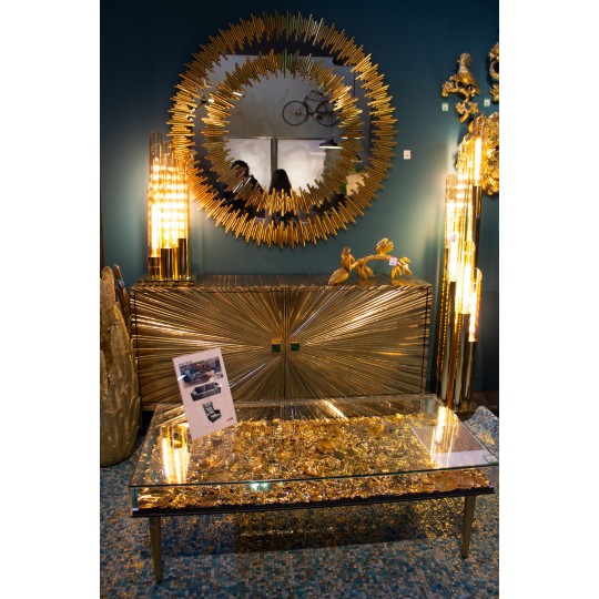 Espelho Solare Dourado Ø132cm