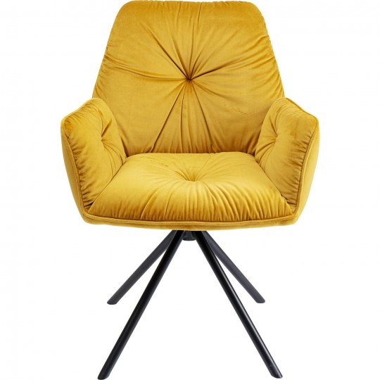 Chair with Armrest Mila Yellow Kare Design