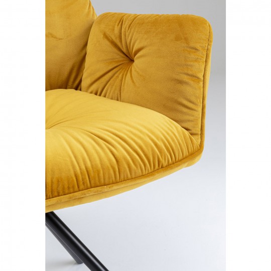 Chair with Armrest Mila Yellow Kare Design