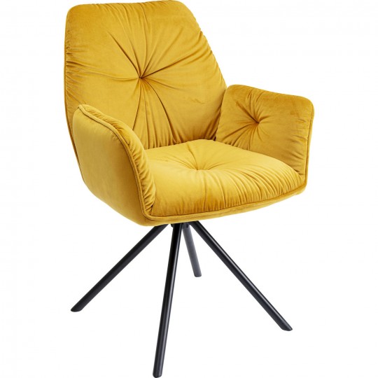 Chair with Armrest Mila Yellow Kare Design
