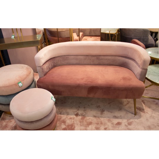 Sofa Sandwich 2 Seater Velvet Pink Kare Design