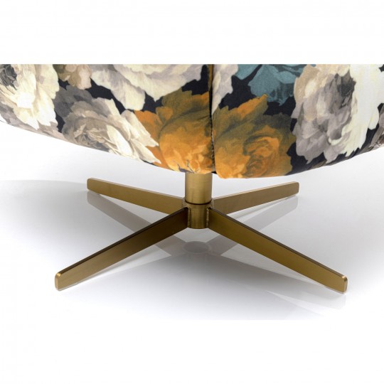 Swivel armchair yellow peonies Kare Design Swivel armchair yellow peonies Kare Design
