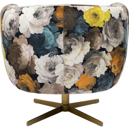 Swivel armchair yellow peonies Kare Design Swivel armchair yellow peonies Kare Design