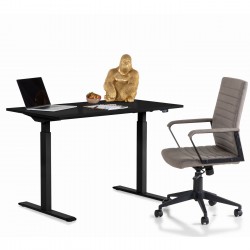 Desk Office Black Black 140x60cm