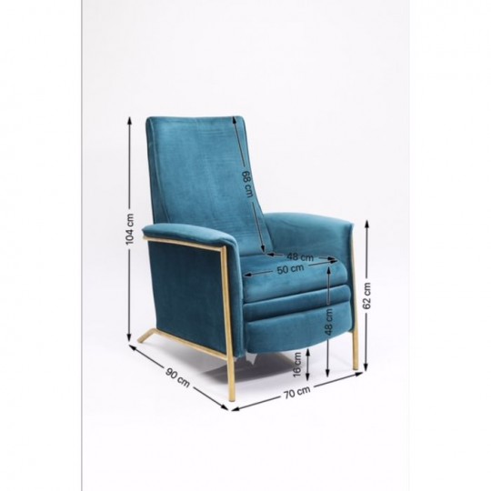 Relax Chair Lazy Velvet Blue Kare Design