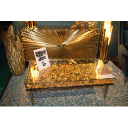 Mesa de Centro Gold Flowers 120x60cm