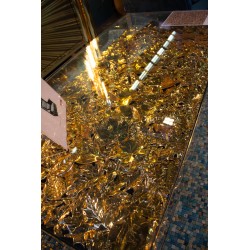Mesa de Centro Gold Flowers 120x60cm