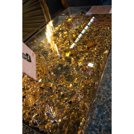 Mesa de Centro Gold Flowers 120x60cm