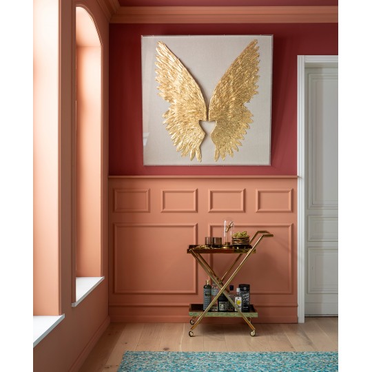 Wall Decoration Wings Gold White 120x120cm Kare Design