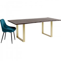 Table Harmony Walnut Brass 180x90cm Kare Design