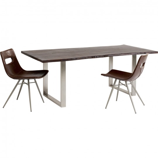 Table Harmony Walnut Chrome 200x100cm Kare Design
