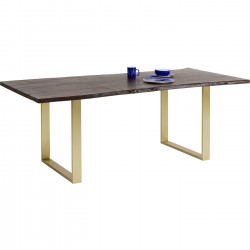 Table Harmony noyer laiton 160x80cm